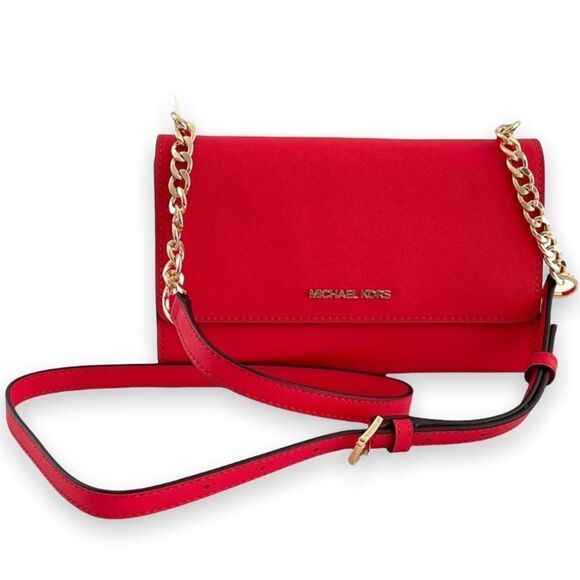 Michael Michael Kors Jet Set Coral Reef Saffiano Leather 3-in-1 Crossbody Bag - Picture 3 of 15